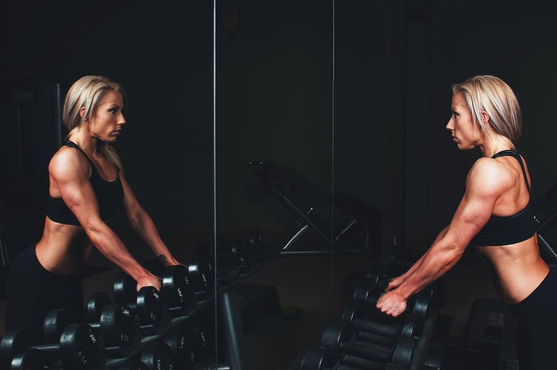 Woman doing Pilates at home